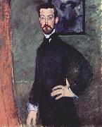 Amedeo Modigliani, Portrat des Paul Alexanders vor grunem Hintergrund